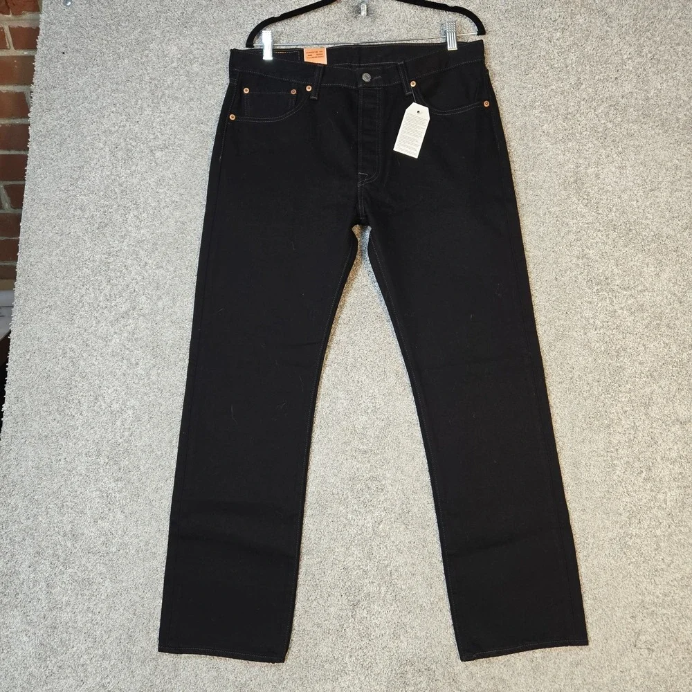 Levi's 501 Original Fit Black cotton denim jeans Men's 34x30 button fly NEW